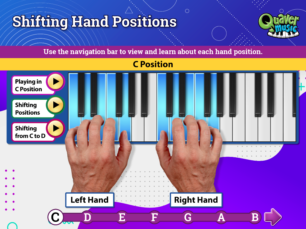 shifting hand positions screen showing hands on keyboard